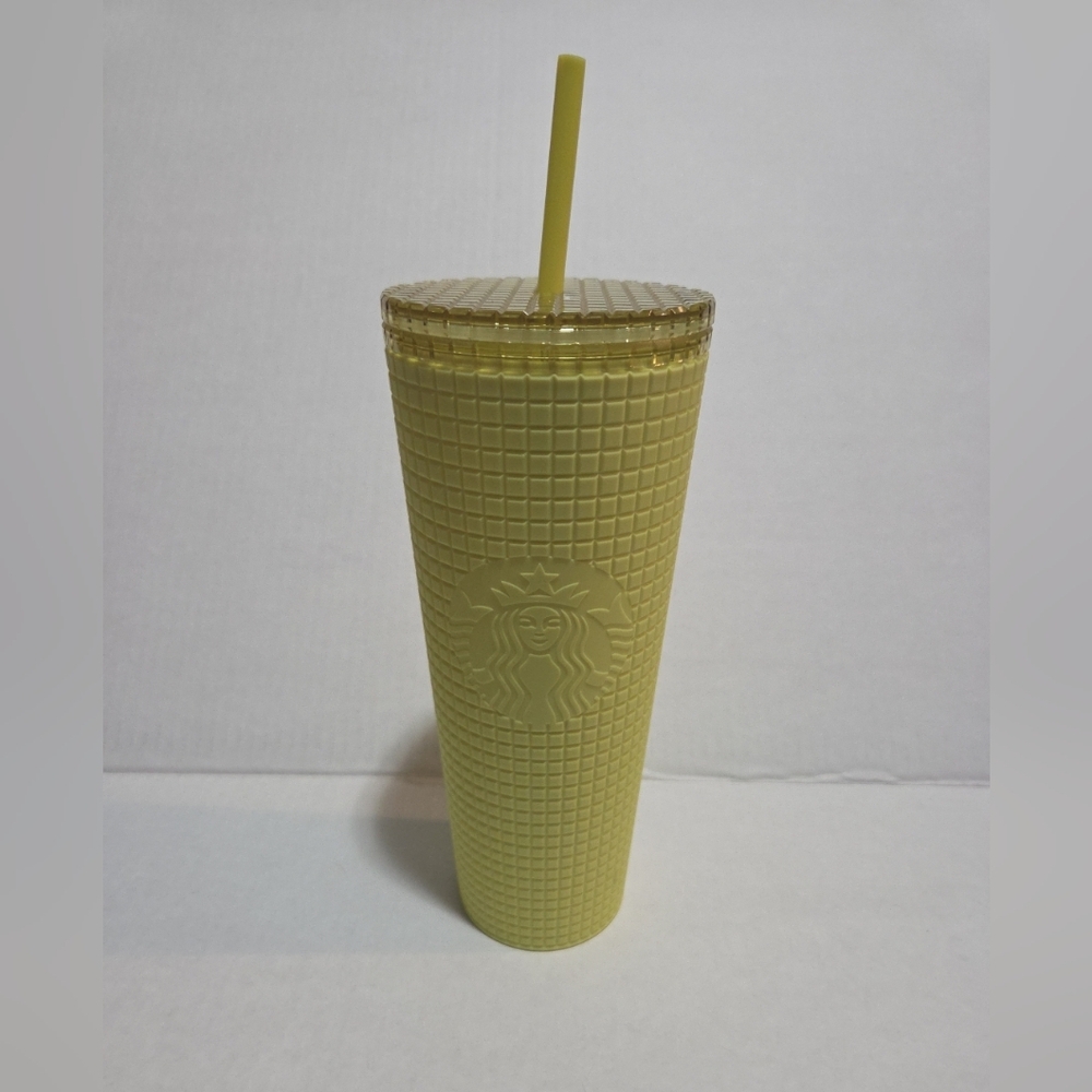 Starbucks Winter 2023 - Meadow Yellow Soft Touch Grid Tumbler (Cold Cup) - 24 oz